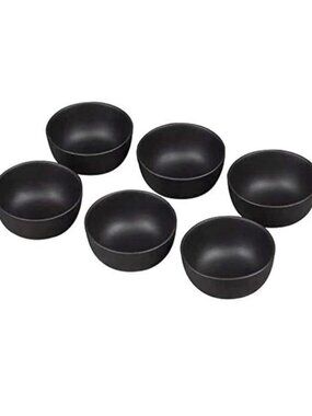 Black Mini Tea Tasting Cup Set of 6 - Kung Fu Tea Cup, Ceramic